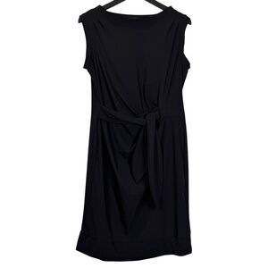 Porto San Francisco Size M (2) Sleeveless Bateau Mini Dress Waist Tie Black